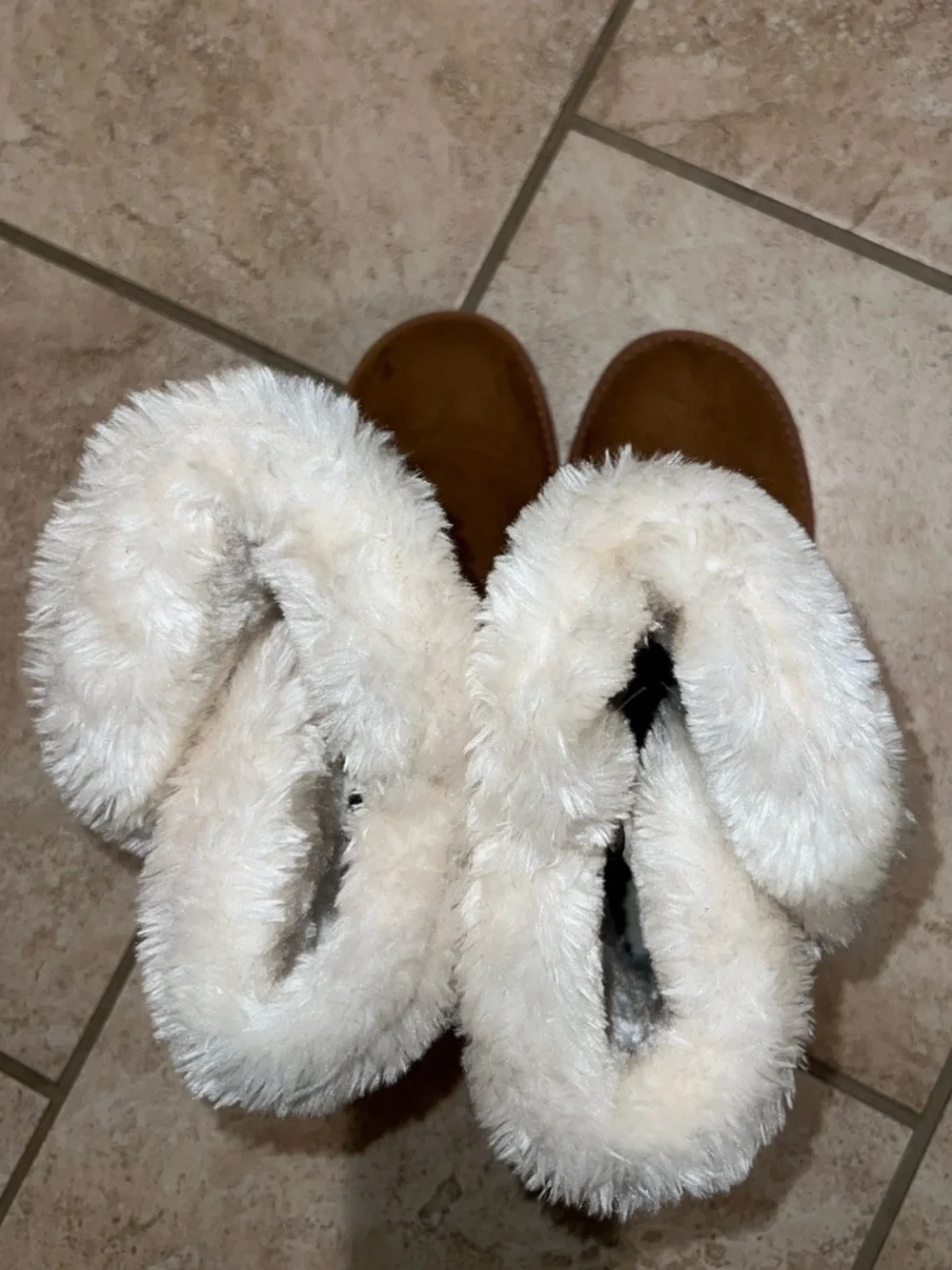 Magellan Outdoors Chestnut Brown Faux-Suede Winter Boots with Faux-Fur Cuff